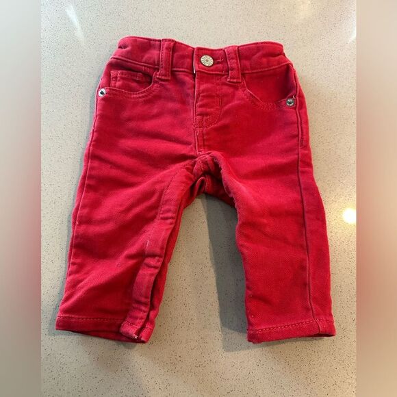 Baby gap red denim jeans 3-6 months - Picture 1 of 5